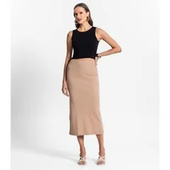 Saia Midi De Ribana Feminina Endless Marrom
