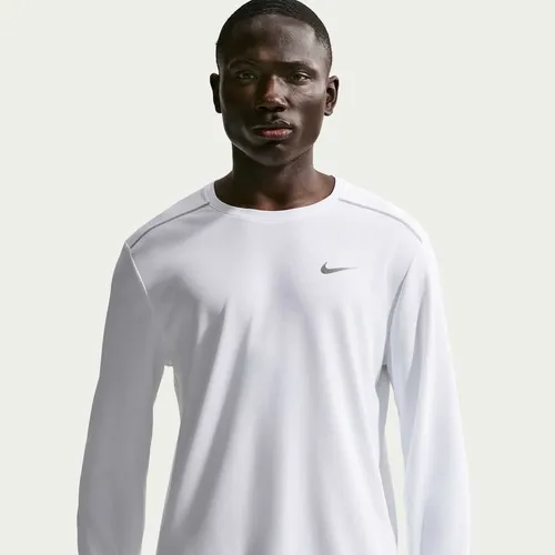 Camiseta Dri-fit Nike Manga Longa Uv Miler Masculina Branco Ggg