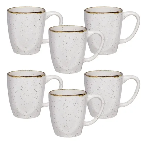 Conjunto De 6 Canecas Ryo Maresia 260ml Oxford Branco