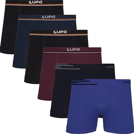 Kit 4 Cuecas Boxer Lupo Microfibra Poliamida Sem Costura Adulto Masculino