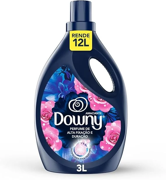 Downy Amaciante Concentrado Líquido Brisa Intenso 3L – Rende 12L | Fabric Softener com Perfume Intenso de Rosas e Frutas Vermelhas