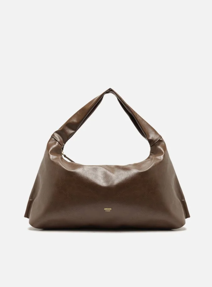 Bolsa Hobo Marrom Grande Tressê