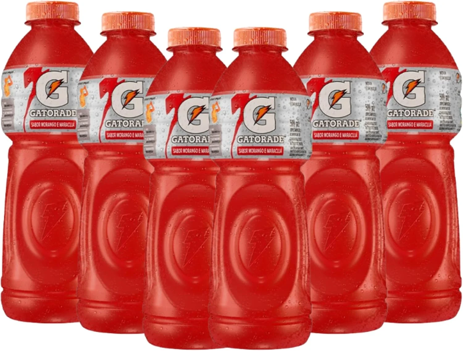 Isotônico Gatorade, Morango com Maracujá, Garrafa 500ml, Pack com 6 unidades