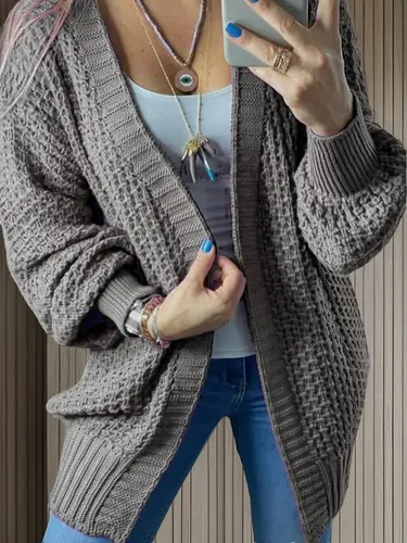 Kimono Cardigã Feminin Casaco La Trico Sueter Moda Inverno