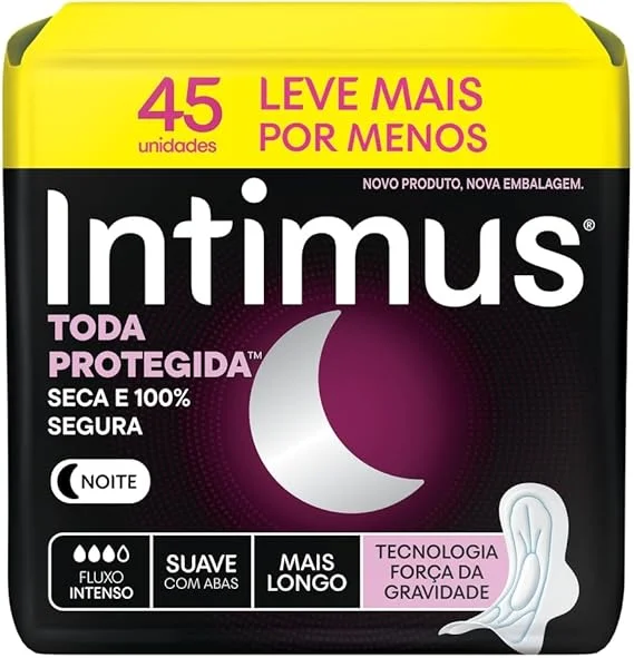 Absorvente Intimus Toda Protegida Noturno Suave Com abas 45 un
