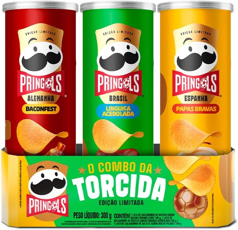 Salgadinho Batata Frita Pringles Tripack Especial Festa do Futebol