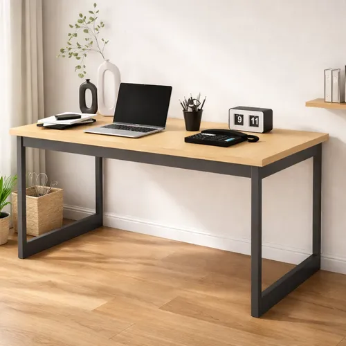 Mesa Escritório Mb Industrial 150x60cm Madeira E Metal