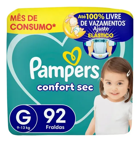 Fralda Pampers Confort Sec Tamanho G, 92 Un