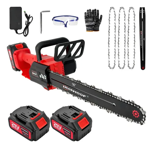 Motosserra Elétrica  Brushless 16 Polegadas 2 Bateria 1600w Vermelho 110 V / 127 V / 220 V