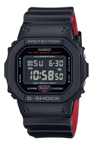 Relógio Casio G-shock Masculino Digital Dw-5600uhr-1dr Preto/vermelho Preto