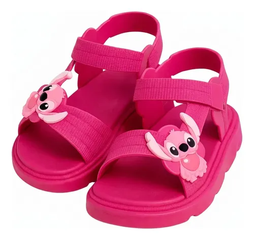 Sandália Stitch Papete Infantil Meninas Walt Kids Leve Macia