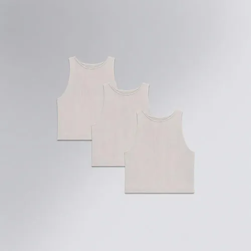 Kit 3 Regatas Insider Cropped In-form Seamless Sand Beige U