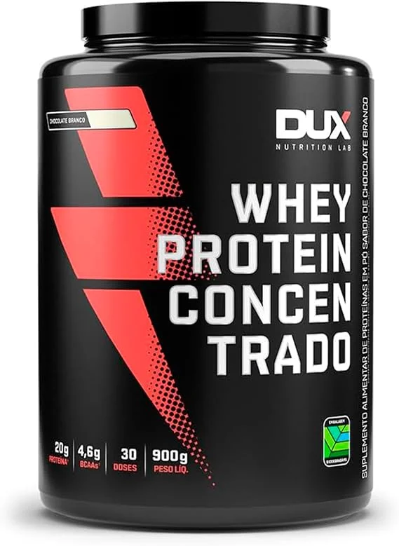 Whey Protein Concentrado Pote (900g), Chocolate Branco, Dux Human Health