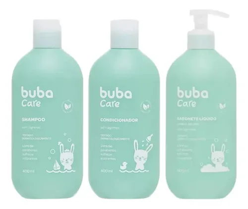 Kit Shampoo, Condicionador E Sabonete Liq 400ml - Buba Care