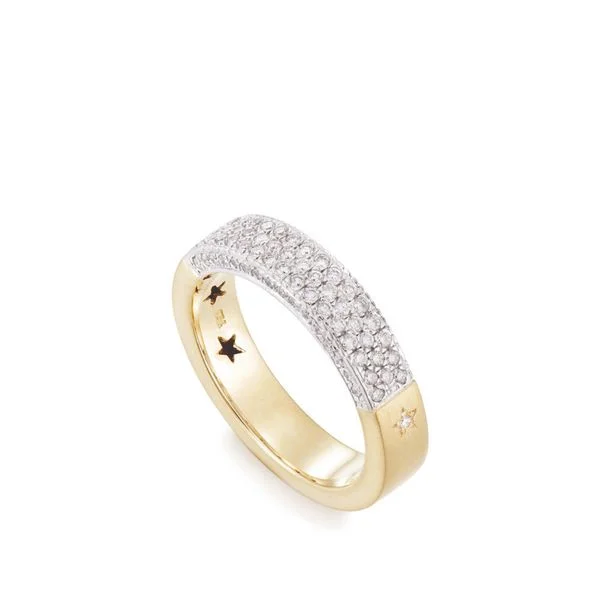 Anel de ouro amarelo 18K com diamantes - Menor - Coleção Infinito Singular