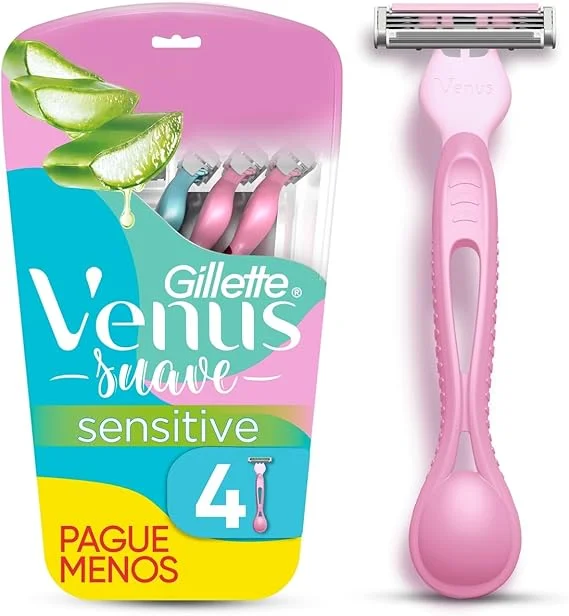 Gillette Venus Suave Sensitive Aparelho de Depilação Descartável, 4 Un