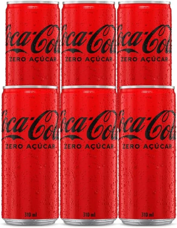 Pack de Coca Cola Sem Açúcar Lata 310ml 6 unidades