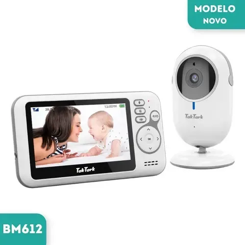 Babá Eletrônica TakTark BM612 Câmera Visão Noturna Zoom 3x Tela 4,3"