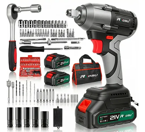 Chave De Impacto Brushless Parafusadeira Furadeira 2 Bateria Cinza/preto 127/220v 60 Hz