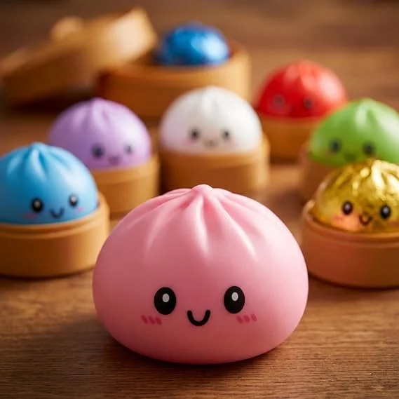 Squishy Anti Stress Paozinho Surpresa Caixinha Bambu Brinquedo Macio Glitter Cores Sortidas Colecionavel 3 Anos