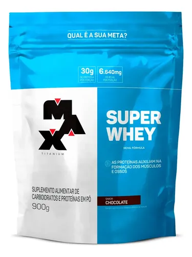 Super Whey Protein Max Titanium 900 Gramas - Sabor Chocolate