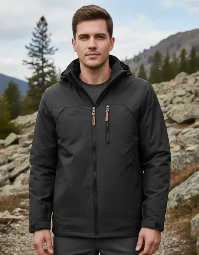 Jaqueta Masculina Impermeável E Corta Vento Com Capuz