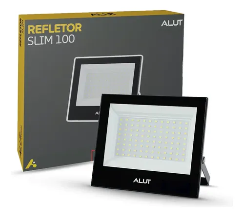 Refletor Led 100w 6500k Branco Frio A Prova D'água Alut Cod: Alut000701 Alut By Avant 127/220v Preto