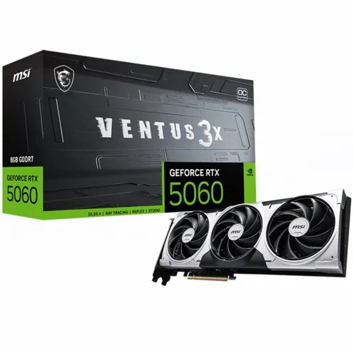 Placa de Vídeo MSI NVIDIA GeForce RTX 5060 Ventus 3X OC 8GB GDDR7 DLSS Ray Tracing G5060-8V3C