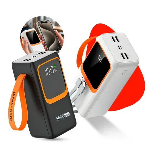Power Bank Turbo Carregador Portátil 50.000mah Turbo 22.5w Premium Universal Rápida Carga Para Celular iPhone Xiaomi Motorola LG Smartwatch Tablet Display Digital Viagens Festa Ios Hardline Preto Ou B