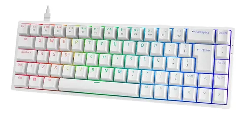 Teclado Mecanico Akko 3068S Branco Switch Laranja