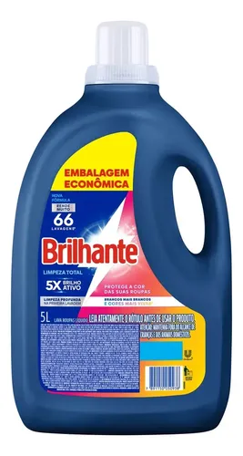 Brilhante Lava Roupas Líquido Limpeza Total 5 L