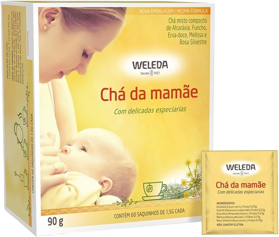 WELEDA Chá da Mamãe 60 sachês | Chá Orgânico para Gestantes e Lactantes | Apoio à Amamentação | Sem Aromas Artificiais | Apoio à Amamentação, Sem Aromas Artificiais