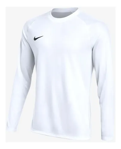 Camisa Dri-fit Nike Manga Longa Park Viii Masculina Branco/preto G