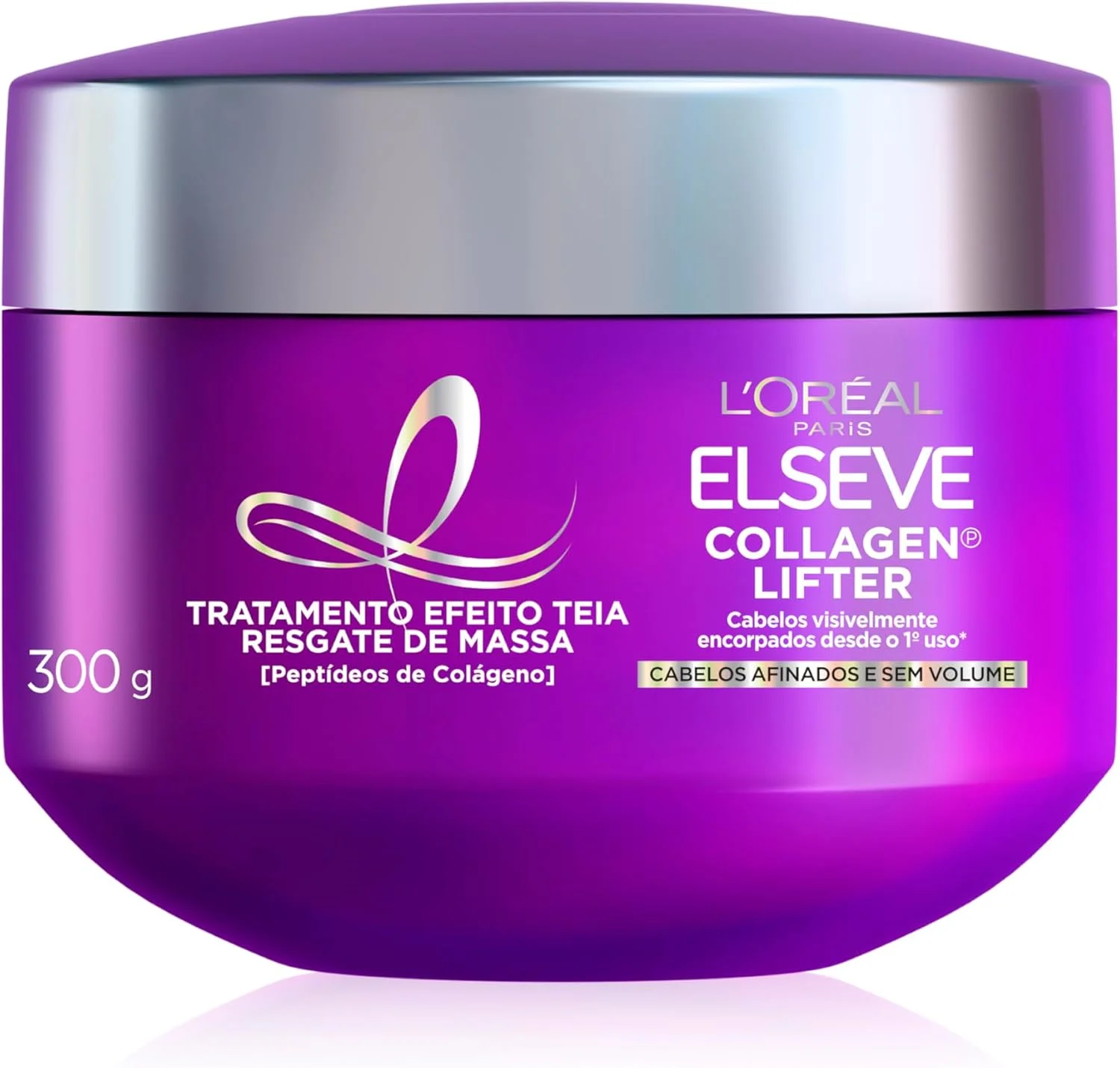 Elseve Collagen Lifter Máscara de Tratamento Condicionante Efeito Teia Para Resgate de Massa com Peptídeos de Colágeno Reconstrói a Fibra e Dá Volume por 72h 300g