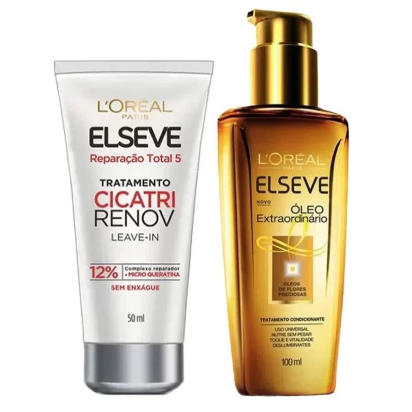 Kit  Óleo Extraordinário 100ml + Elseve Leave-In Cicatri Renov 50ml