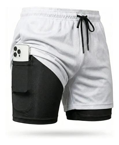 Shorts Dry Fit 2 Em 1 Masculino Térmico Compressão Corrida