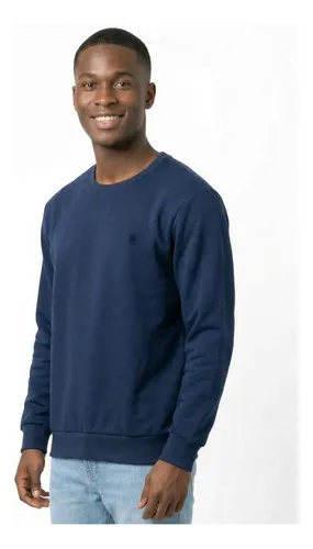 Moletom Masculino Gola Careca Polo Wear M Azul-escuro