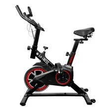 Bicicleta Ergométrica Fitness Para Cardio E Musculação Com Base Cor Preto E Vermelho 6kg Inercia Marca Liftness