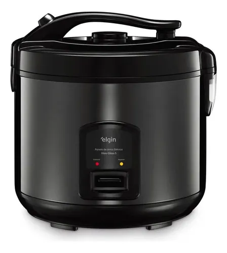 Elgin Visio Glass Panela De Arroz Elétrica 5 Xícaras 400w Preto 220v 60hz