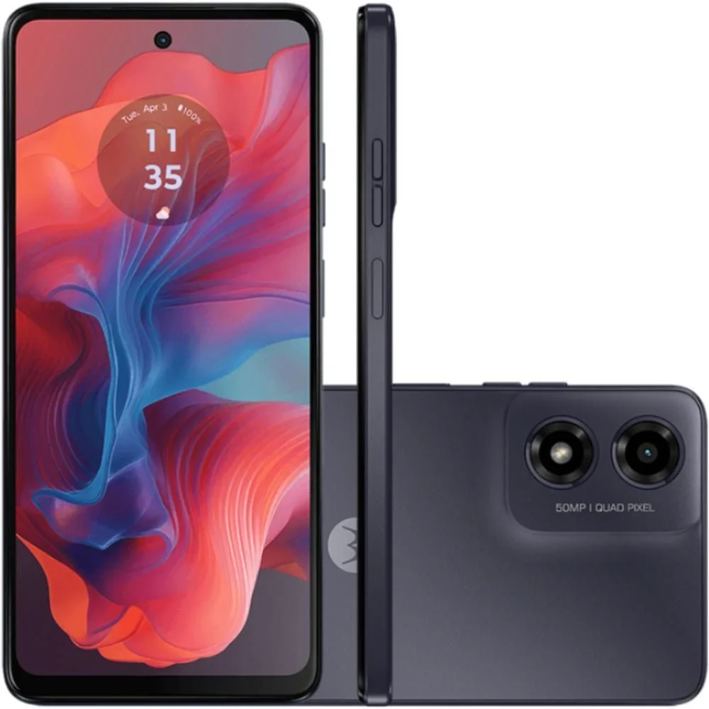 Motorola Moto G04s 128GB 8GB RAM Boost Grafite Tela 6.6" 90Hz Câmera 50MP Bateria 5000mAh 4G