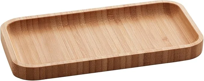 LYOR - Bandeja de Bambu Hire Marrom Natural 28cm - Mesa Posta - Organização - Utensílios de Cozinha - Enxoval - Decoração - Travessa Retangular - Petisqueira - Utilidades Domésticas