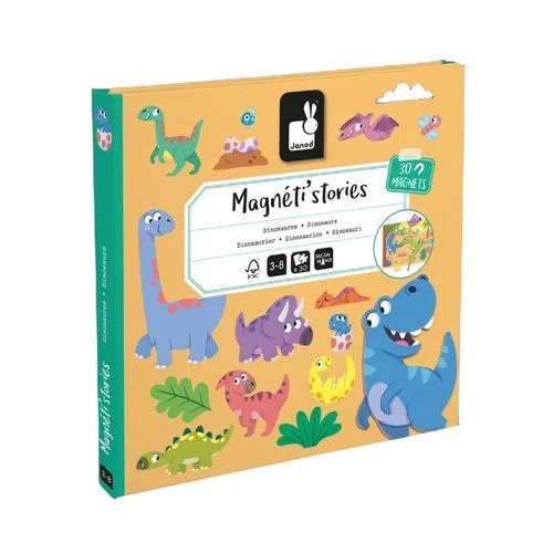 Livro Magnético Infantil - Histórias Magnéticas - Dinossauros - Janod