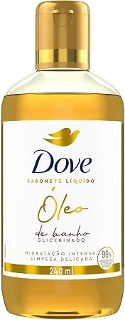 Dove Óleo de Banho Hidratação Intensa e Limpeza Delicada, Glicerinado com 96% Ingredientes de Origem Natural 240 ml