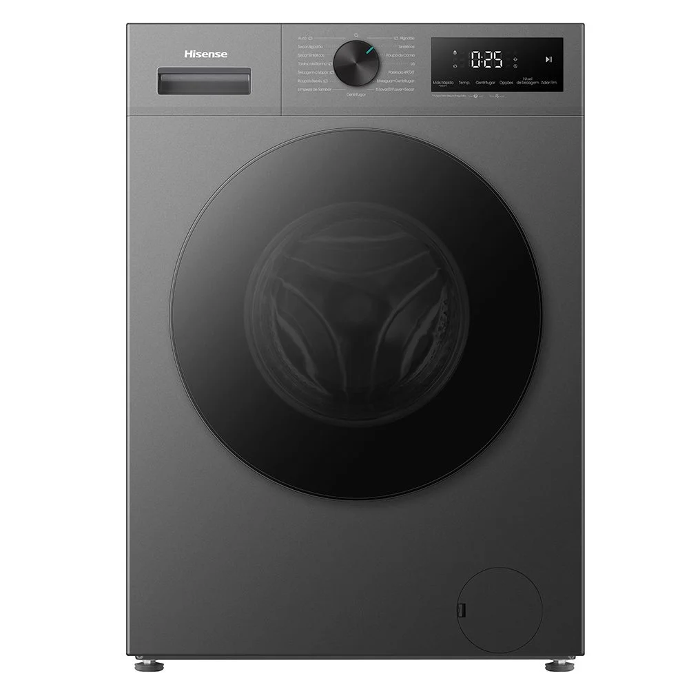 Lava e Seca Hisense 1i Titânio 11kg / 7kg Inverter 15 Programas Steam Wash - WD1i1141BT1