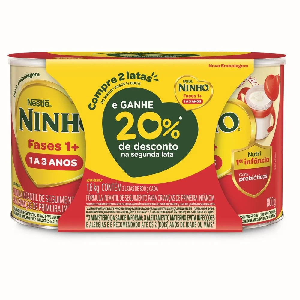 Fórmula Infantil Ninho Fases 1+ 2 Unidades De 800g Cada