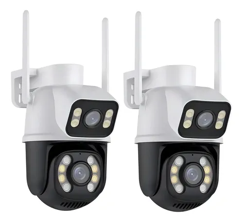 Kit 2 Câmera De Segurança Ip A28 App Icsee Estary Shop 3mp Wi-fi Branco/preto