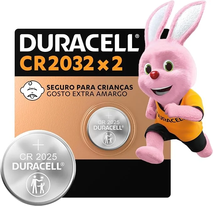 Duracell Pilhas Moeda CR2032 Pack 2 Unidades – Ideal para Placas Mãe e Controles Automotivos