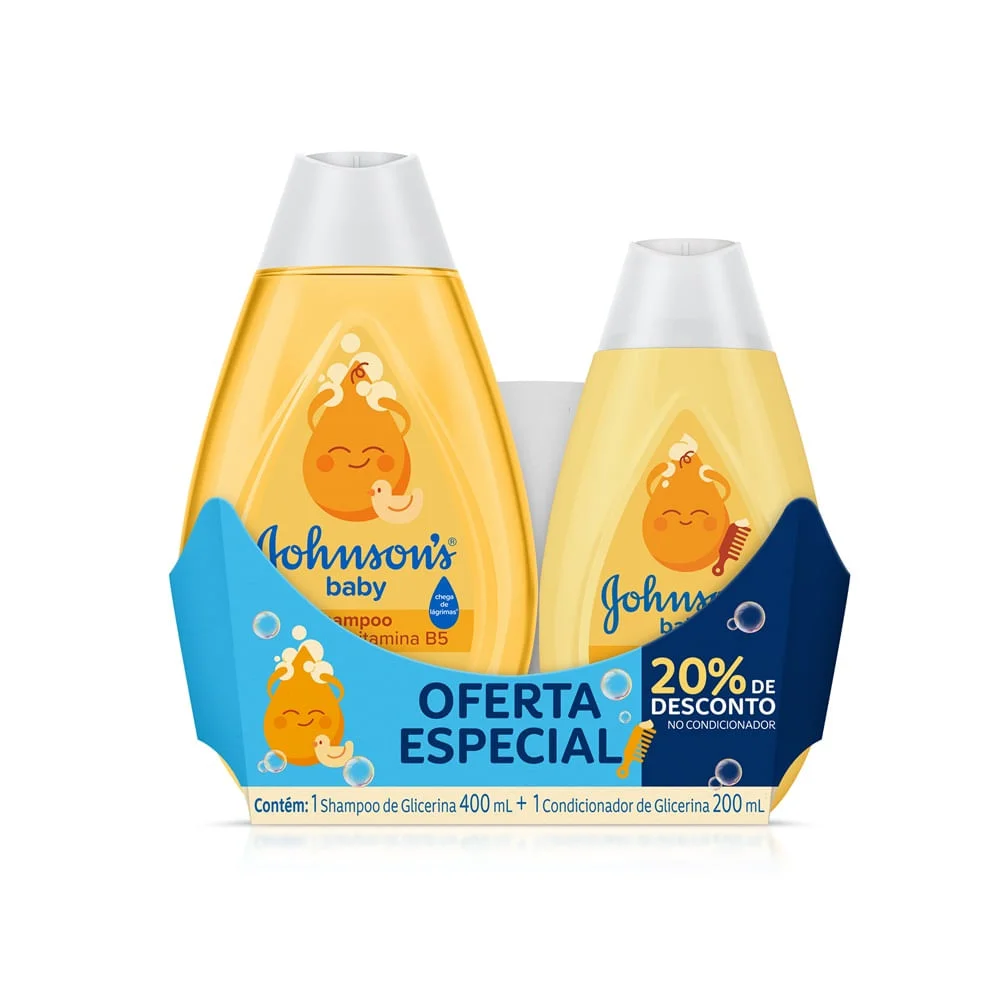 Kit Johnsons's Baby Shampoo de Glicerina 400ml + Condicionador de Glicerina 200ml