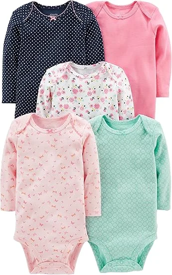 Body Pacote com 5 bodies de manga comprida Simple Joys by Carter'sMeninas