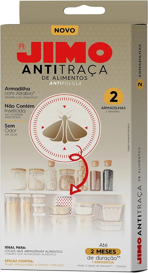 Jimo Antitraça De Alimentos Armadilha Adesiva Sem Inseticida Proteção Por 3 Meses Despensas Armários Balcão Combate Caruncho Mariposas Insetos (Caixa, Unidade, 1)